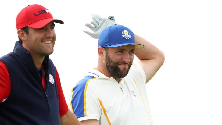 Golfers Scottie Scheffler and Jon Rahm